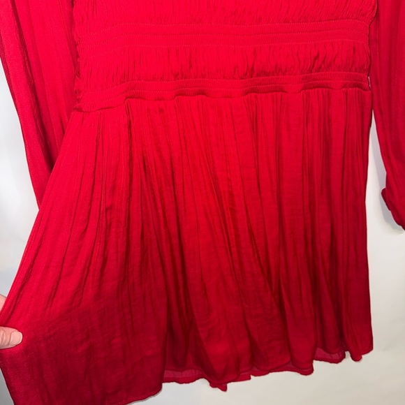 Nine West V-Neck Women’s Red Holiday Dress Size Medium Romantic Christmas - Picture 6 of 9